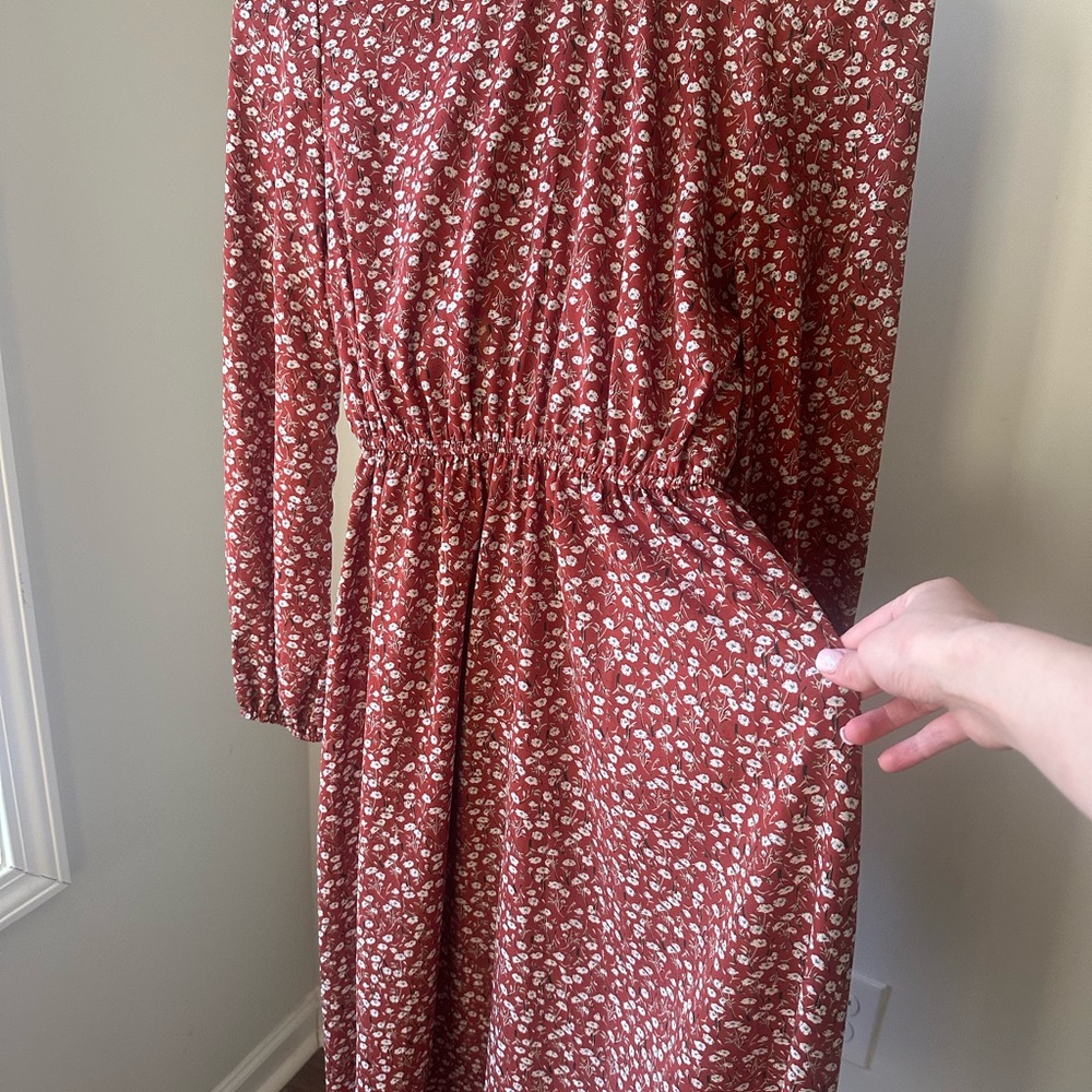 Floral Red Dress